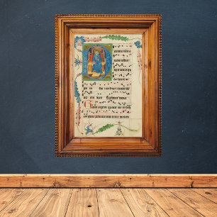 Medieval Gregorian Chant Manuscript-blad Muziek Poster