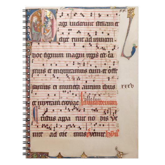 Medieval Gregoriant Chant Epiphany Magi Manuscript Notitieboek (Voorkant)