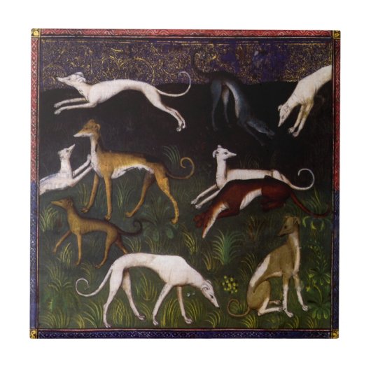 Medieval Greyhounds Fine Art Tegeltje (Voorkant)