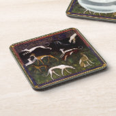 Medieval Greyhounds in de diepe Bossen Bier Onderzetter (Linkerzijde)