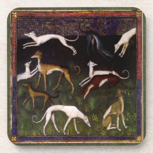 Medieval Greyhounds in de diepe Bossen Bier Onderzetter