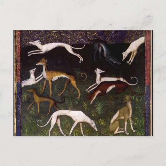 Medieval Greyhounds in de diepe Bossen Briefkaart (Voorkant)