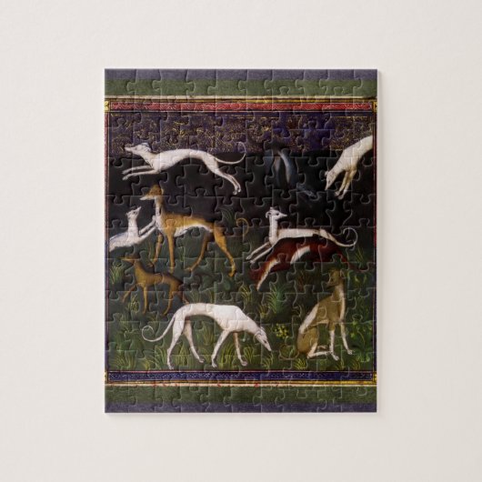 Medieval Greyhounds in de diepe Bossen Legpuzzel (Verticaal)
