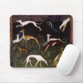 Medieval Greyhounds in de diepe Bossen Muismat (Met muis)
