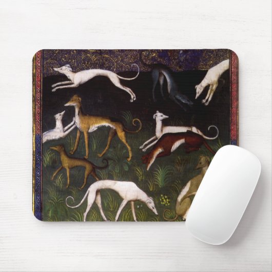 Medieval Greyhounds in de diepe Bossen Muismat (Met muis)