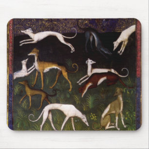 Medieval Greyhounds in de diepe Bossen Muismat