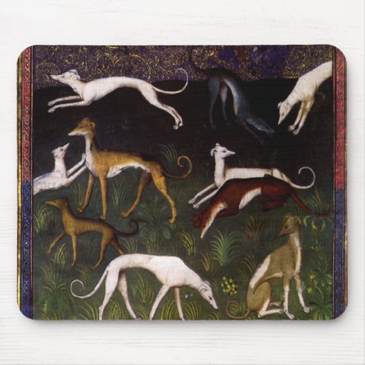 Medieval Greyhounds in de diepe Bossen Muismat (Voorkant)