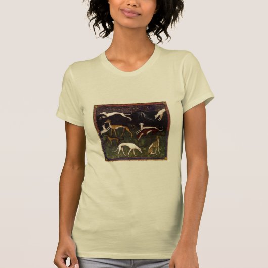 Medieval Greyhounds in de diepe Bossen T-shirt (Voorkant)