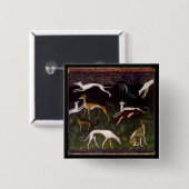 Medieval Greyhounds in de diepe Bossen Vierkante Button 5,1 Cm (Voorkant /achterkant)