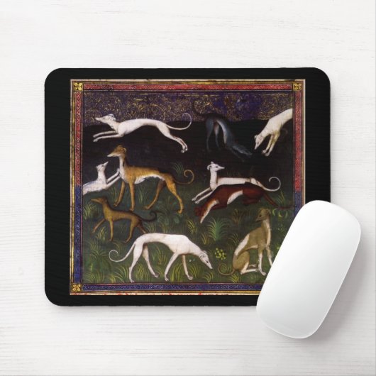 Medieval Greyhounds in het diepe bos Muismat (Met muis)