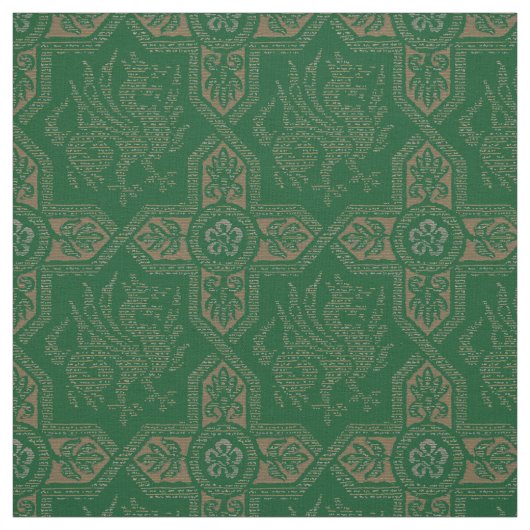 Medieval Griffin Dragon Pattern Stof (Swatch)