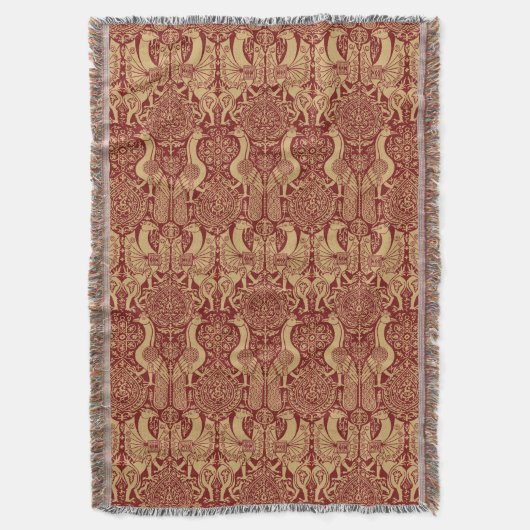 medieval Griffin en pacock patroon Deken (Voorkant Verticaal)