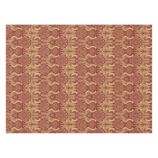 medieval Griffin en pacock patroon Tafelkleed (Voorkant (Horizontaal))