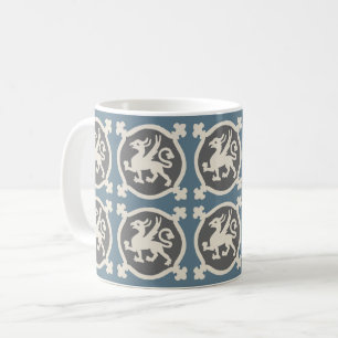 Medieval Griffin Tiles Coffee Mok