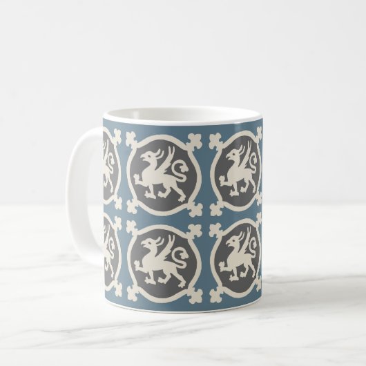 Medieval Griffin Tiles Coffee Mok (Voorkant links)