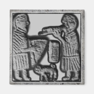 Medieval Harp en Pipe met kat Magneet