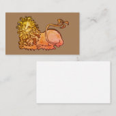 Medieval heraldic lion visitekaartje (Voorkant / Achterkant)