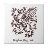 Medieval Heraldry Griffin segreant Tegeltje (Voorkant)