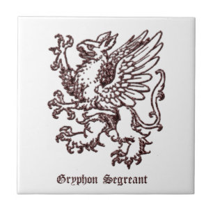 Medieval Heraldry Griffin segreant Tegeltje