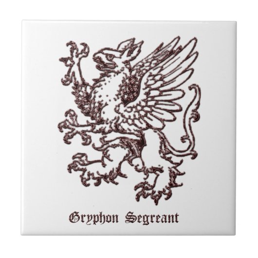 Medieval Heraldry Griffin segreant Tegeltje (Voorkant)