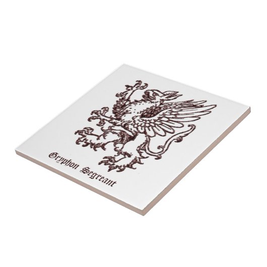 Medieval Heraldry Griffin segreant Tegeltje (Zijkant)