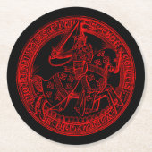 Medieval Heraldry Seal of Thomas de Beauchamp Ronde Kartonnen Onderzetter (Voorkant)
