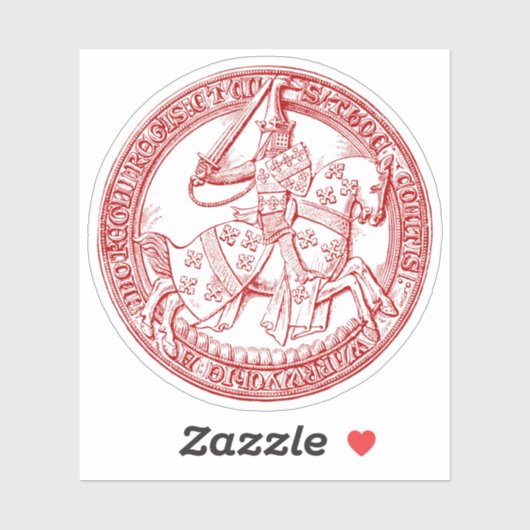Medieval Heraldry Seal of Thomas de Beauchamp Sticker (Vel)