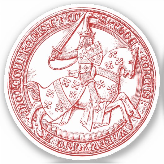 Medieval Heraldry Seal of Thomas de Beauchamp Sticker (Voorkant)