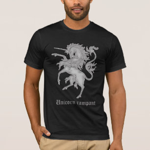 Medieval Heraldry Unicorn met ongebreideld wit T-shirt