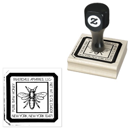 Medieval Honeybee Distress Design Honey Label Rubberstempel (Gestempeld)