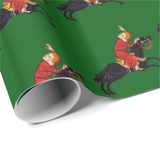 Medieval Horseman Cadeaupapier (Rol Hoek)