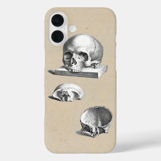 Medieval Human Skull geïllustreerd Case-Mate iPhone Case (Achterkant)