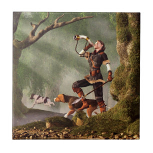 Medieval Huntress Tegeltje