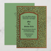 Medieval Illuminated Manuscript Vine Foliage Style Kaart (Voorkant / Achterkant)