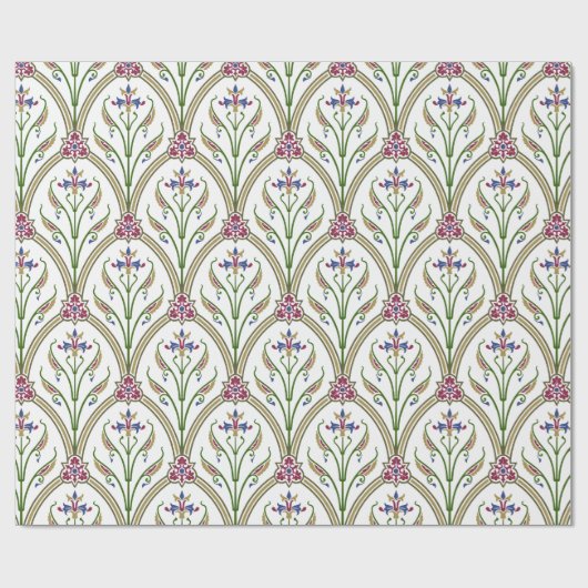 Medieval Iris Pattern Cadeaupapier (Vlak)