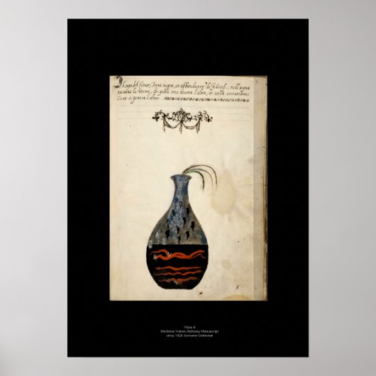 Medieval Italiaans Alchemy Poster Bord 6 (Voorkant)