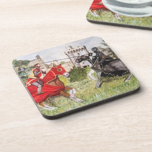 Medieval Joust voor Castle Bier Onderzetter (Linkerzijde)