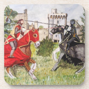 Medieval Joust voor Castle Bier Onderzetter