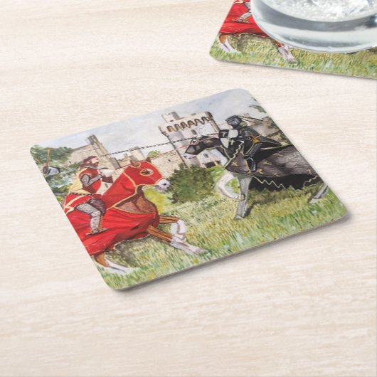 Medieval Joust voor Castle Kartonnen Onderzetters (Schuin)