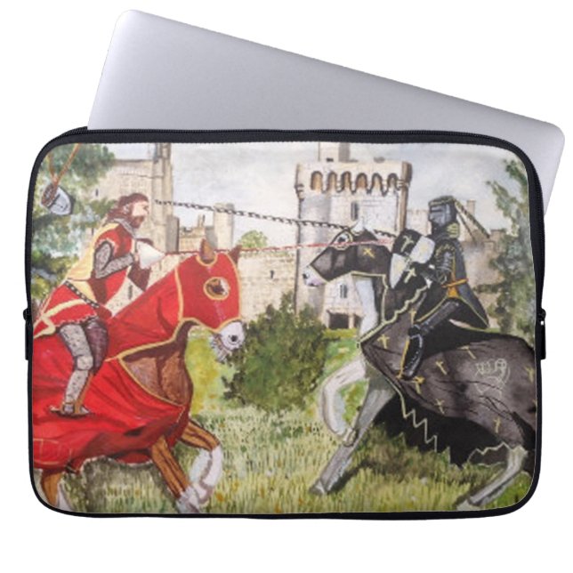 Medieval Joust voor Castle Laptop Sleeve (Voorkant)