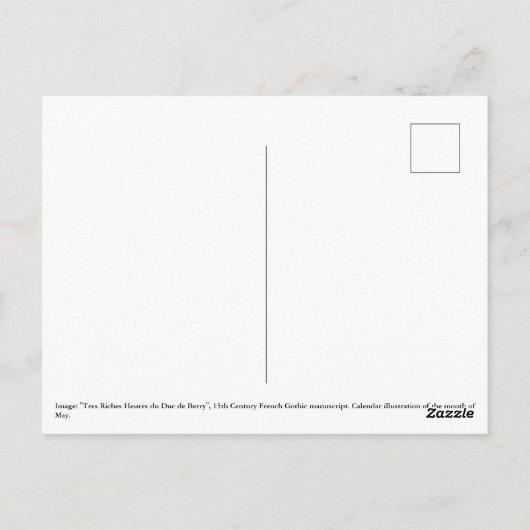 Medieval kalender mei Taurus & Gemini Briefkaart (Achterkant)