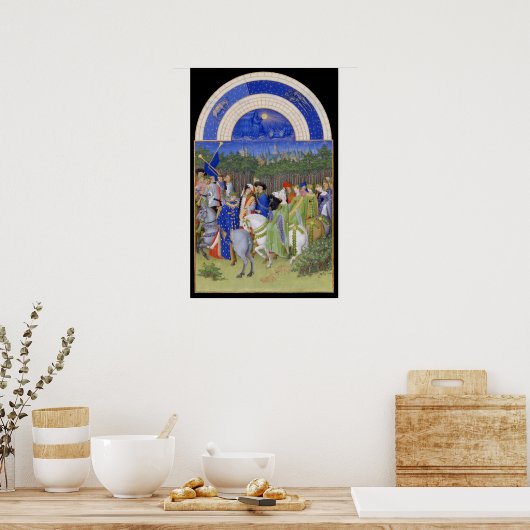 Medieval kalender mei Taurus & Gemini Poster (Keuken)