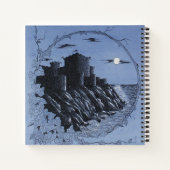 Medieval kasteel in blauw notitieboek (Achterkant)