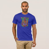 Medieval Keltisch Monogram "U", Kunstknots design T-shirt (Voorkant volledig)