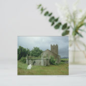 Medieval kerk en kerkhof briefkaart (Staand voorkant)