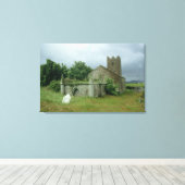 Medieval kerk en kerkhof canvas afdruk (Insitu (Houten vloer))