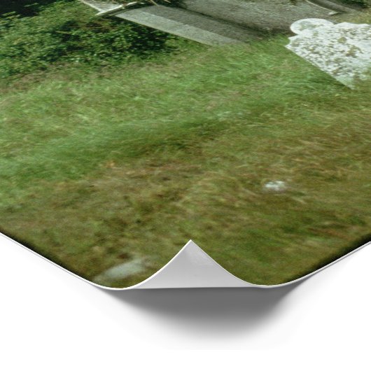 Medieval kerk en kerkhof poster (Hoek)