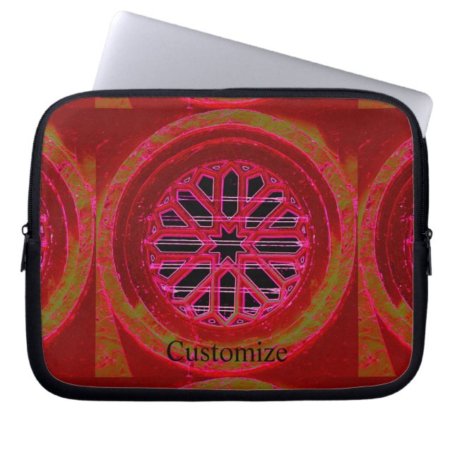 Medieval kerkvenster rood laptop sleeve (Voorkant)