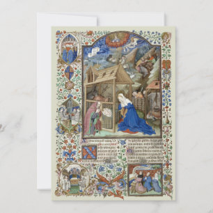 Medieval kerstfeest door de Bedford Master Feestdagenkaart