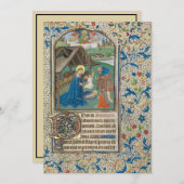 Medieval kerstfeest Nativiteit door Willem Vrelant Feestdagenkaart (Voorkant / Achterkant)